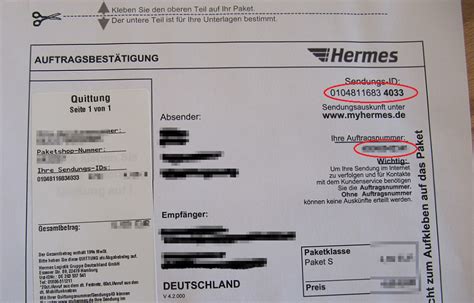 Hermes tracking paketnummer